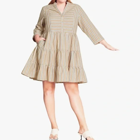 Women's REFINITY Plus Size Dress Serenity STRP - Picture 1 of 8